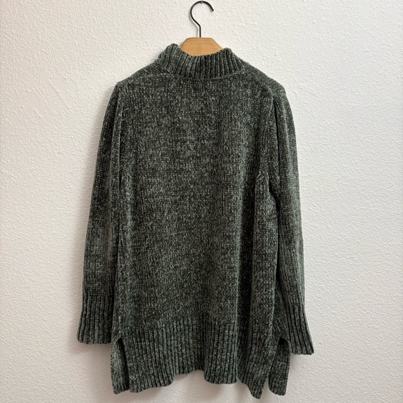Velour Knit Style Women's Cardigan Sweater Dark Green size small - Picture 2 of 11